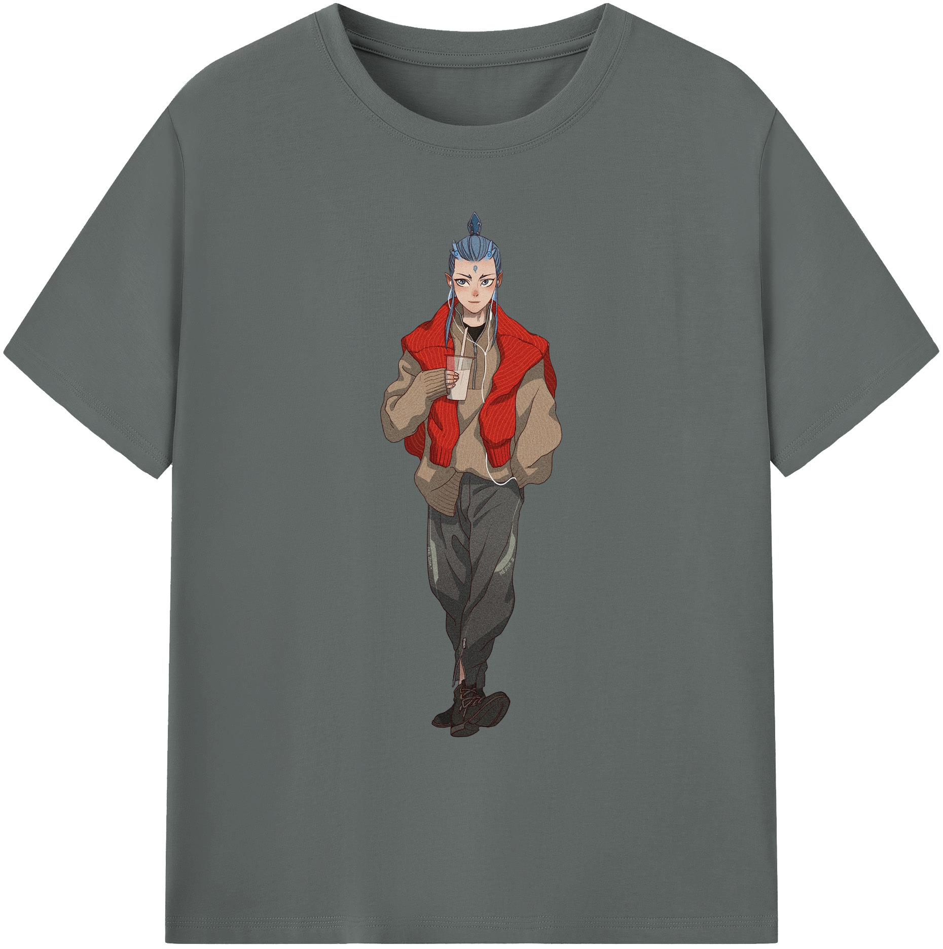 （画像用） Ne Zha 2 ナタ 魔童の大暴れ 綿100％ メンズ半袖Tシャツ｜肌触りやわらか＆通気性
